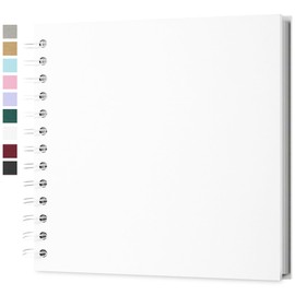 Yopih 7 x 7 Inch Hardcover Kraft Blank Page DIY Scrapbook Photo Album, 40 Pages (20 Sheets) - for Wedding Anniversaries, Family Memories, and Small Scrapbooking Projects