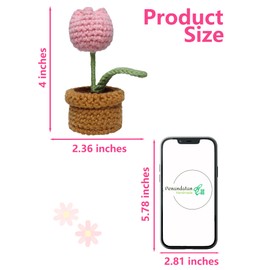 Penandatan Crochet Flowers, Knit Flowers, Crochet Tulip,Perfect for Teacher Appreciation, Gifts for Mom from Daughter, Ideal for Mother's Day, Birthday, Special Occasions, Pink Tulip