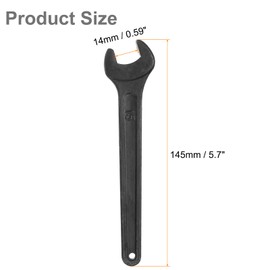 HARFINGTON 2pcs Single Open Ended Spanner Wrench, 15mm, Thicken Carbon Steel Open End Wrench Tool for for Automotive Repair and Furniture Assembly, Black
