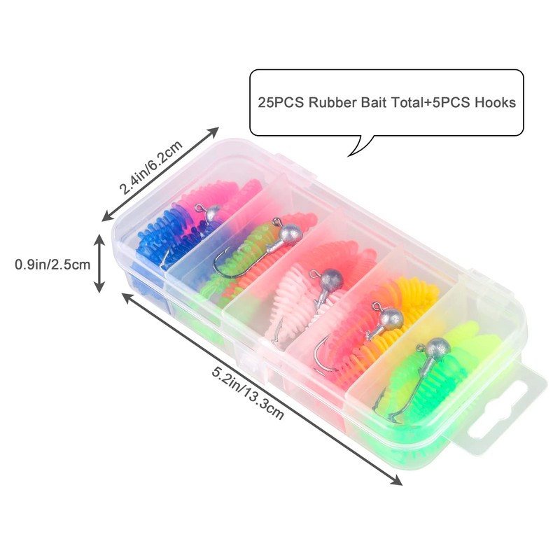 Leeko Rubber fish, worm artificial bait set, rubber bait with