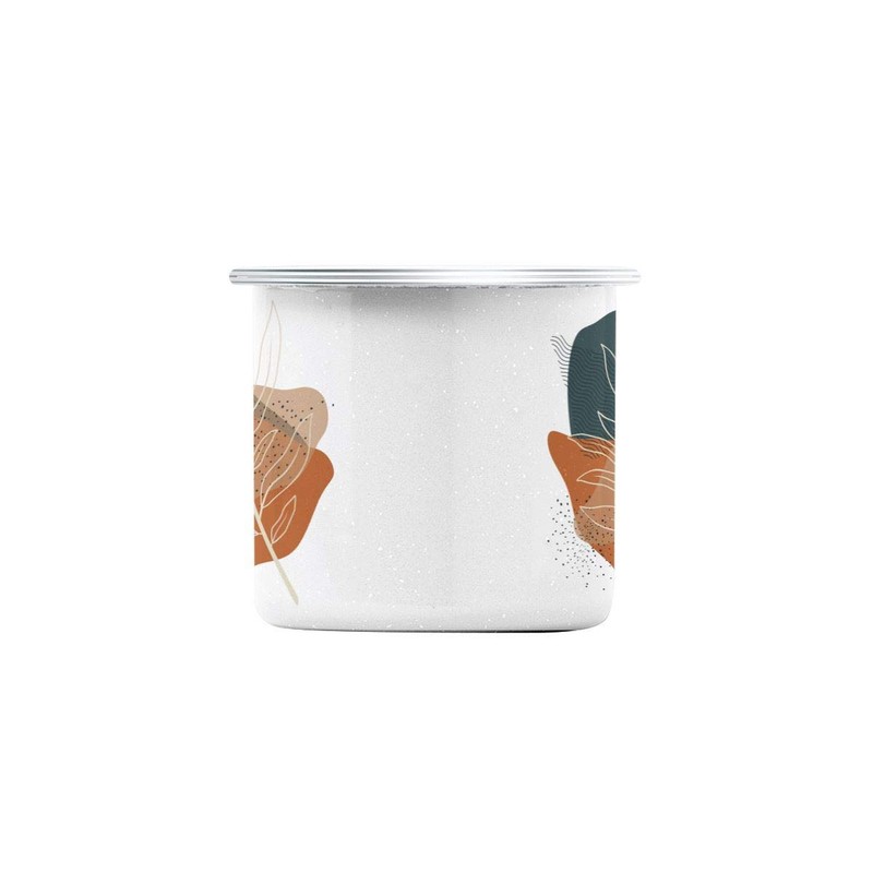 Fabulous Emaillierter Metallbecher 284ml Baumblatt Minimalistisch-rustikaler Stil
