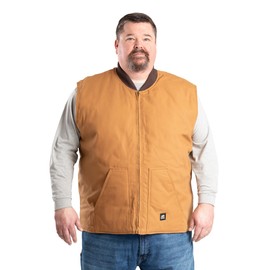 Berne Men's Workmans Duck Vest, Small Regular, Brown Duck