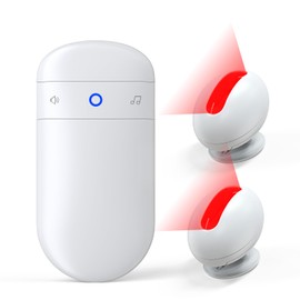 Wireless Motion Sensor Doorbell -Indoor Motion Detector Alarm, Door Chime for Business/Store/Office Entrance, Entry Alert Bell with Buzzer, USB/Battery Powered (1 Receiver + 2 Motion Sensor)