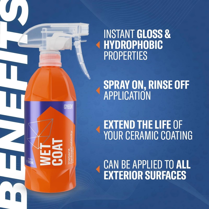 GYEON quartz Wet Coat (500ml) - Hydrophobic Silica Spray Coating