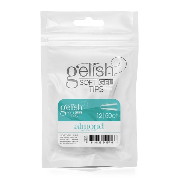 Gelish Soft Gel Tips, Short Almond Size 13, 50 Ct.