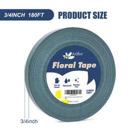 ARIFLOR Green Floral Tape - Flower Wrap Adhesive Tape Bouquet Stem Wrapping and Floral Crafts, Wedding Bouquet Tape - 3/4 inch Wide and 180 FT Long