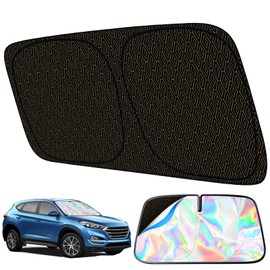 GWUSKDT Foldable Sun Shade for Car Windshield Sunshade with Memory Steel Ring (Iridescent, M（55 * 27.5Inch)