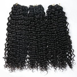 Crochet Human Hair Curly for Black Women Pre Separated Crochet Hair Extensions Human Hair Water Wave Bundles Knotless 20inch 120g