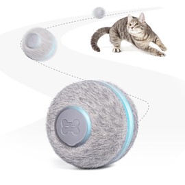 Cheerble Interactive Cat Toys for Indoor Cats, Automatic Cat Ball Toy for Bored Indoor Cats, Electric Kitten Toys with Light, Moving Stimulating Cat Toys,Grey