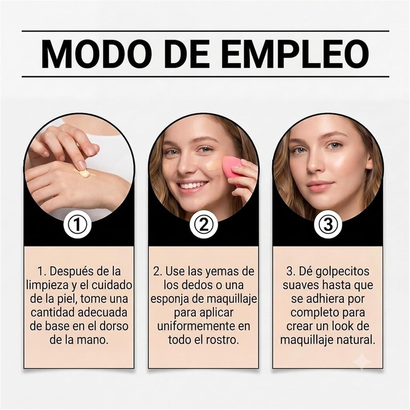 Base de Maquillaje Coreana que Cambia de Color para Pieles