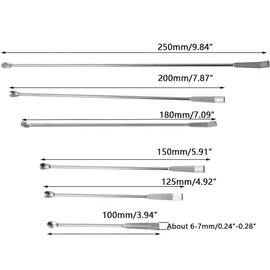 2 X Micro Lab Sampling Reagent Spoon, 100 MM - 250 MM 304 Stainless Steel 2 in 1 Double Head Laboratory Mixing Spatula