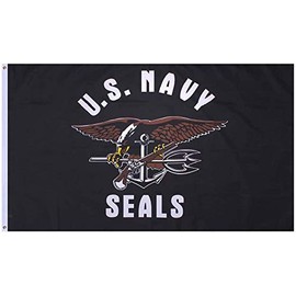 3x5 Foot (90x150 cm) Military Polyester Indoor/Outdoor Flag, Buy Three Or More Flags from Our 200+ Countries (mix & match) and Shipping Is Free (Navy SEALS)