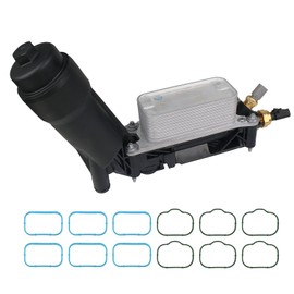 Autoround 5184294AE Engine Oil Cooler with Oil Filter Housing Adapter Assembly Fit for Jeep Wrangler/Grand Cherokee, Ram 1500, Dodge Charger/Challenger/Durango, Chrysler 300/200, 3.6L V6