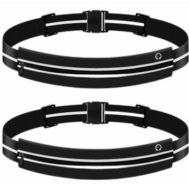 2Pcs Slim Running Belt for Women Men,Runners Fanny Pack Phone Holder,Run Pouch Waist Belt for Workout Jogging,Money Belt Running Gift Gear Accessories