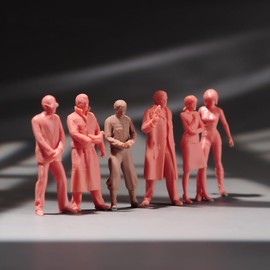 SOUFORCE 1/43 Scale Action Figure White Model Man and Cool Girl Six Piece Group Miniature Figure