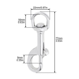 SecurityIng Diving Snap Hooks, Heavy Duty Stainless Steel 316 Marine Grade Scuba Diving Clip for Snap Bolt Trigger Chain Clip/Single Ended Trigger Clasp Pet Buckle (2)
