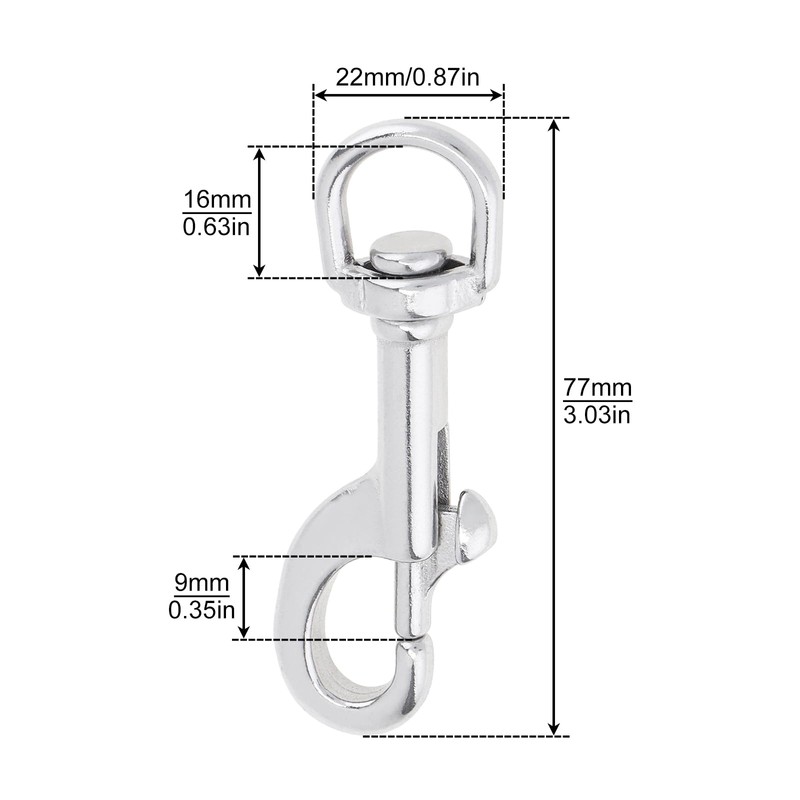SecurityIng Diving Snap Hooks, Heavy Duty Stainless Steel 316 Marine