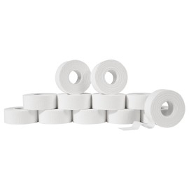 PHYTOP Zinc Oxide Tape Finger Tape 2.5cm x 10m in White, Climbing Breathable Tape for Jiu Jitsu, Rowing, Bouldering, Weight Training, Volleyball & Basketball（12 rolls）