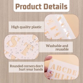 12 Pcs Letter Stencils, Plastic Numbers Stencils Template Alphabet Drawing Templates for Painting Reusable Alphabet Stencils Letters for Notebook, Journal, Scrapbook Decorations, Art Projects