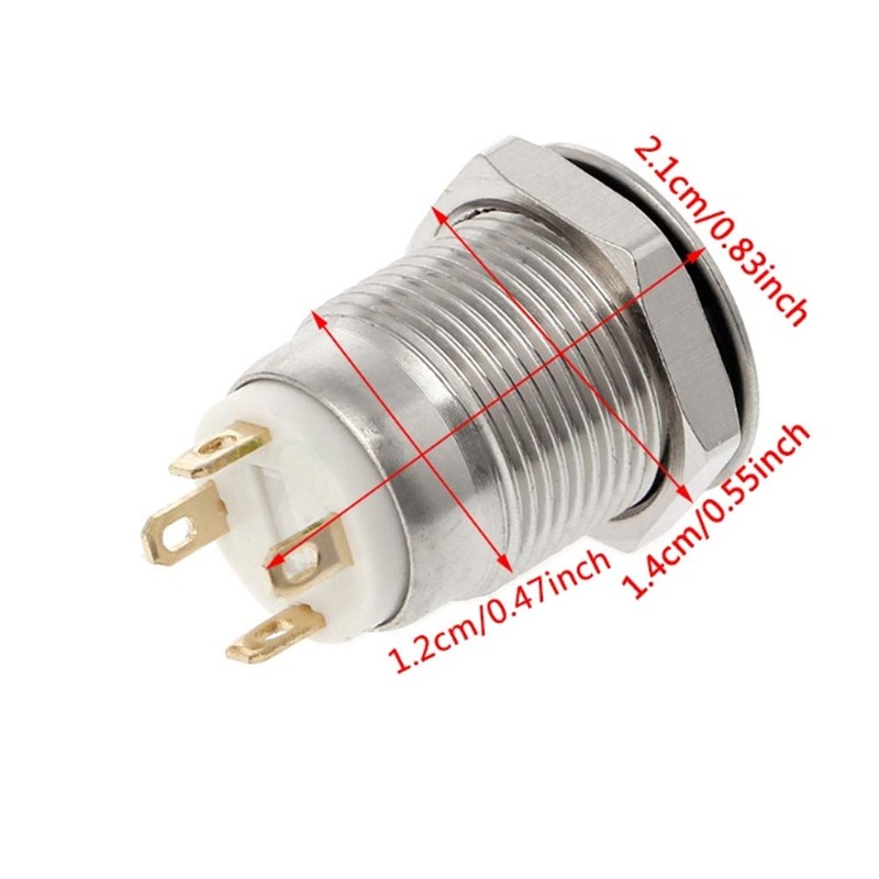 ESUPPORT 12mm Purple LED Light 2A Momentary Push Button Switch