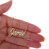 HUAN XUN Gold Color Plated Cursive Name Plate Charm Necklace,