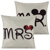 2 Pcs Mr and Mrs Funny Mouse Cushion Cover Durable
