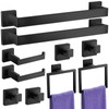 10-Piece Black Bathroom Accessories Set - 304 Stainless Steel Towel