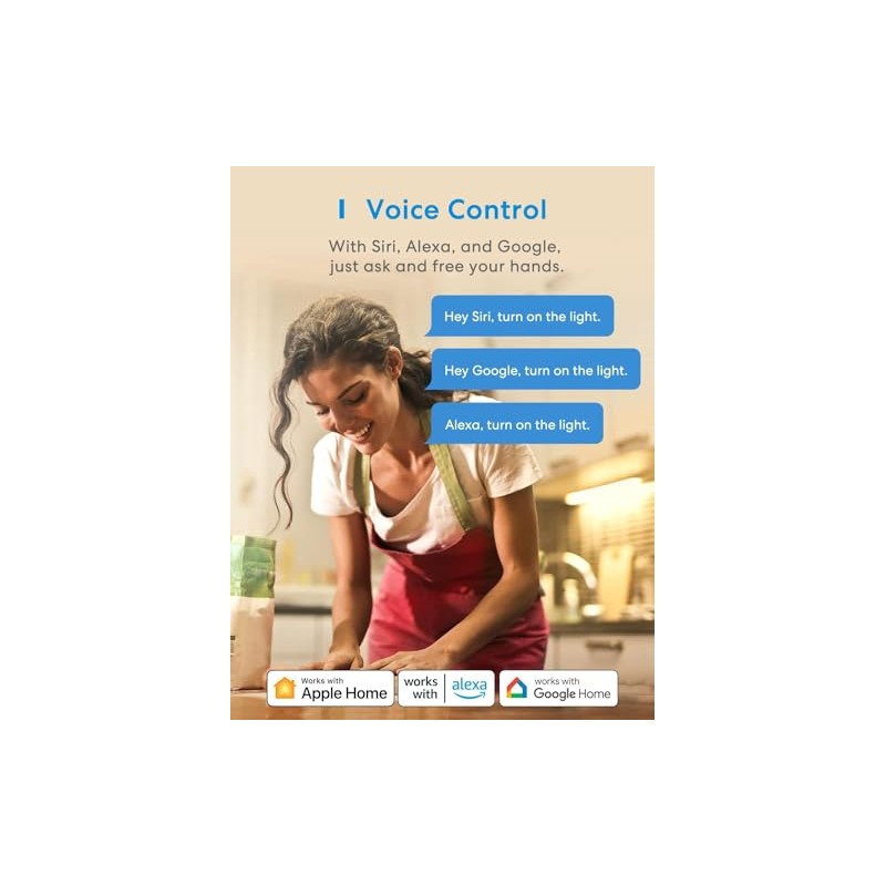 meross - Interruptor de luz inteligente compatible con Apple HomeKit,