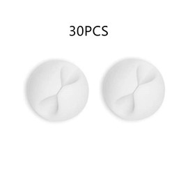 Eledabra Convenient Cable Clips – Sticky, Compact Cable Holders for Cord Organization – Cord Keepers with Strong Adhesive Backing for Organizing Power Cables, Phone Chargers, USB Cables – 30 PCS