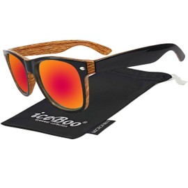 iceBoo Sunglasses lightweight Plastic frame wooden pattern UV400 (6002)
