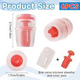 TXSN 6 Pack Bite Valve Bite Valve Sheath Replacement for Hydration Bladder, BPA-Free Silicone Sheaths Hydration Reservoirs, Pink