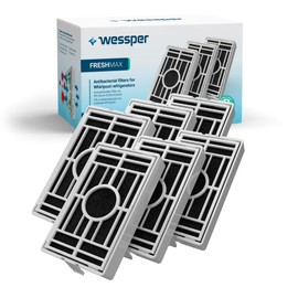 Wessper Pack of 6 Antibacterial Hygiene Air Filters for Bauknecht Whirlpool Side-by-Side Refrigerator, Compatible with Microban ANT001, ANT-001, ANTF-MIC, HYG001, 481248048172