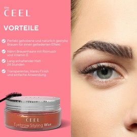 The Ceel Eyebrow Gel, Transparent and Long-Lasting, Brow Lifting Gel, Eyebrow Gel for Shaping the Brows, Nourishes the Eyebrows with Castor Oil, Vitamin E, Brush Included, 50 ml