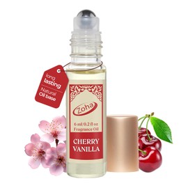 Zoha Cherry Vanilla - Cherry Perfume for Women and Men, Alcohol Free Perfume Oil Roll On, Natural Clean Travel Size Parfum, 6ml Roller