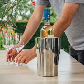 APS 36129 Bottle Cooler 13 cm Outer Diameter 10 cm Inside Double-Walled 18/8 Stainless Steel