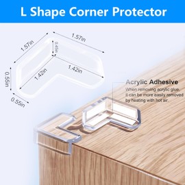 30 Pcs Corner Protector Baby, Clear Table Corner Guard, Table Corner Protectors for Baby Corner Protector Guards Clear Corner Protectors for Furniture, Child Safety L Sharp Corner Cushion Padding