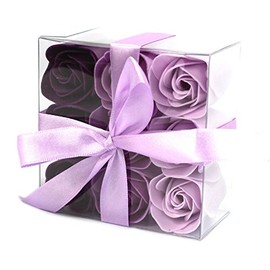 Soap Flowers - Lavender Roses with Gift Box (Set of 9)