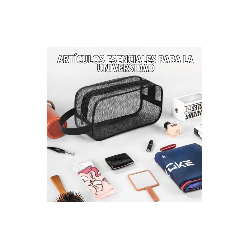 Bolsa de malla portátil para artículos de aseo personal, para