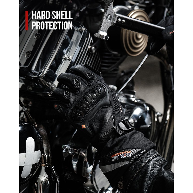 IRON JIA'S Motorcycle Gloves Winter Cold Weather Warm Touchscreen Waterproof