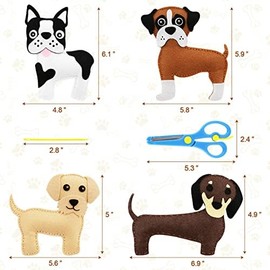 EPHOSHI Puppy Sewing Kits for Kids,DIY Animal Felt Sewing Kit,Educational Kids Sewing Kit,Make Your Own Stuffed Dog Sewing Kits for Boys and Girls Ages 8-12