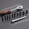 1/4'' Ratchet Socket Wrench Set, Drive Socket Set with 10