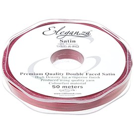 ELEGANZA Double Faced Satin 3mm x 50m Burgundy No.17, 3 mm x 5 0m
