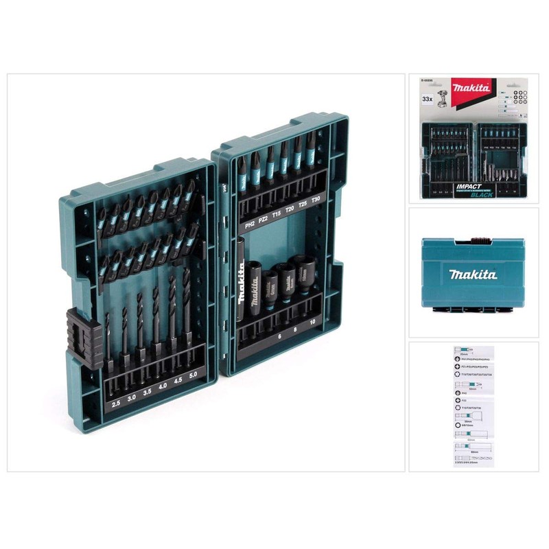 Makita B-66896 33 Piece Impact Black Set