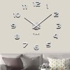 3D Number Large Wall Clock Silent Simple Fashionable Decorative Numeral