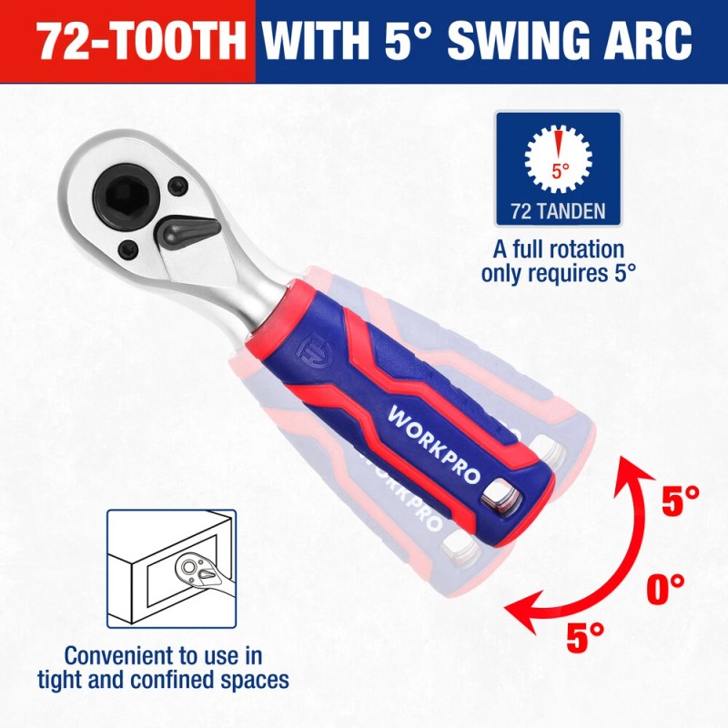 WORKPRO 34PC 1/4 Drive Master Socket Set Metric Dual Head