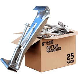 Hidden Gutter Hangers - Rust Resistant 6 Inch Heavy Duty Gutter Brackets - 25 Pack