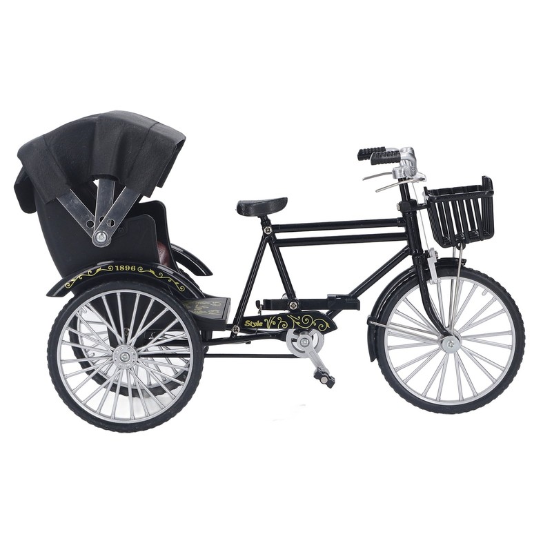 Rickshaw Model Retro Design Decorative Interesting Alloy 3 Wheel Rickshaw