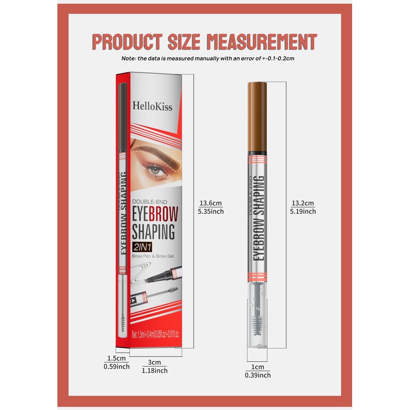 2-in-1 Microblading Liquid Eyebrow Pen & Eyebrow Setting Gel, 4
