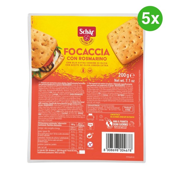 Schar Focaccia with Rosemary 5x PACKS