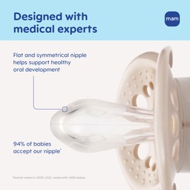 MAM Original Baby Pacifiers 6-16 Months, Binky for Newborn Babies, BPA-Free Skin Soft Silicone Nipple, Glows in The Dark, Developed with Medical Experts, 2 Count, Sterilizer Case, Made in Europe